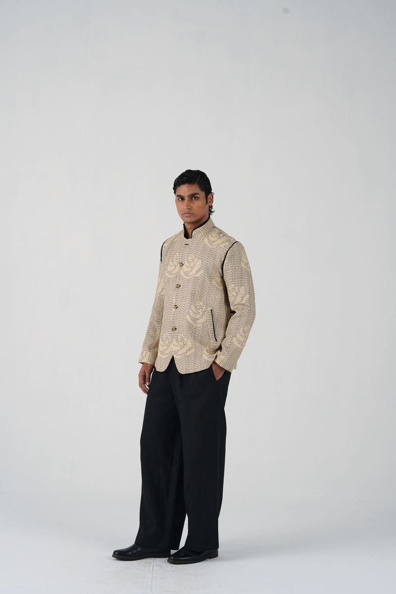 Marshel Blazer Set-Striped Rose linen co-ord set by CORD MEN in multi-color for men Worldwide