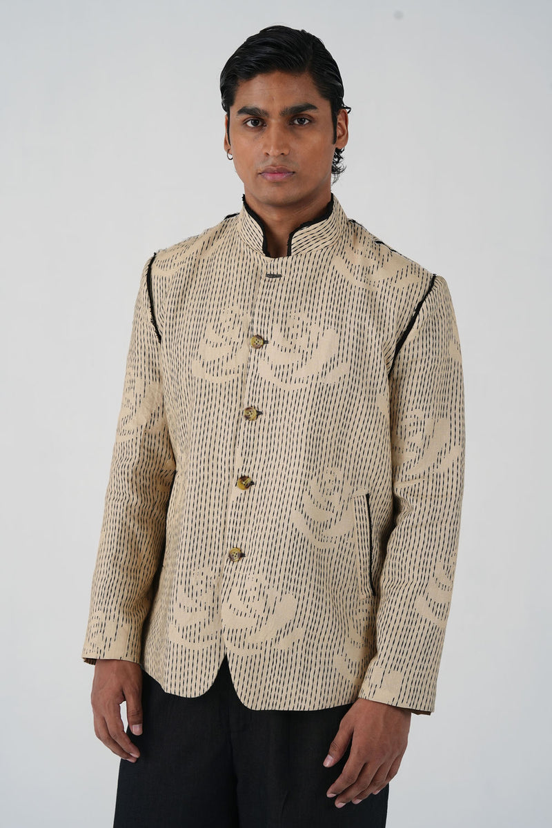 Marshel Blazer-Striped Rose linen jacket by CORD MEN in multi-color for men Worldwide