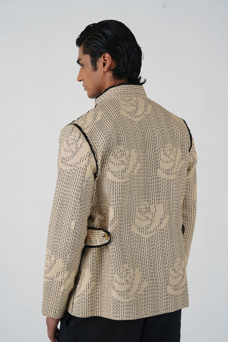 Marshel Blazer-Striped Rose linen jacket by CORD MEN in multi-color for men Worldwide