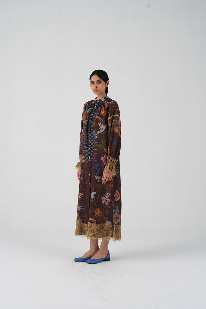 Chloe Dress-Floret cotton silk dress by CORD in multi-color for women Worldwide