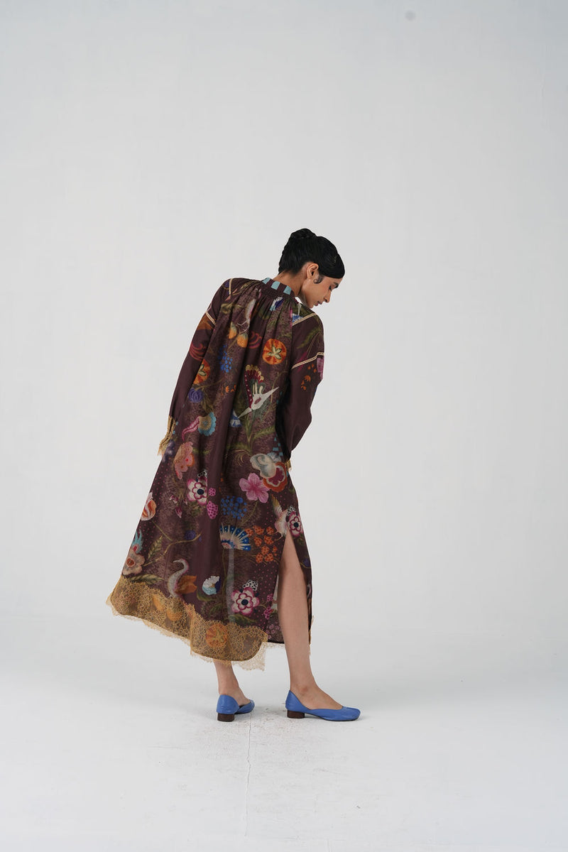 Chloe Dress-Floret cotton silk dress by CORD in multi-color for women Worldwide