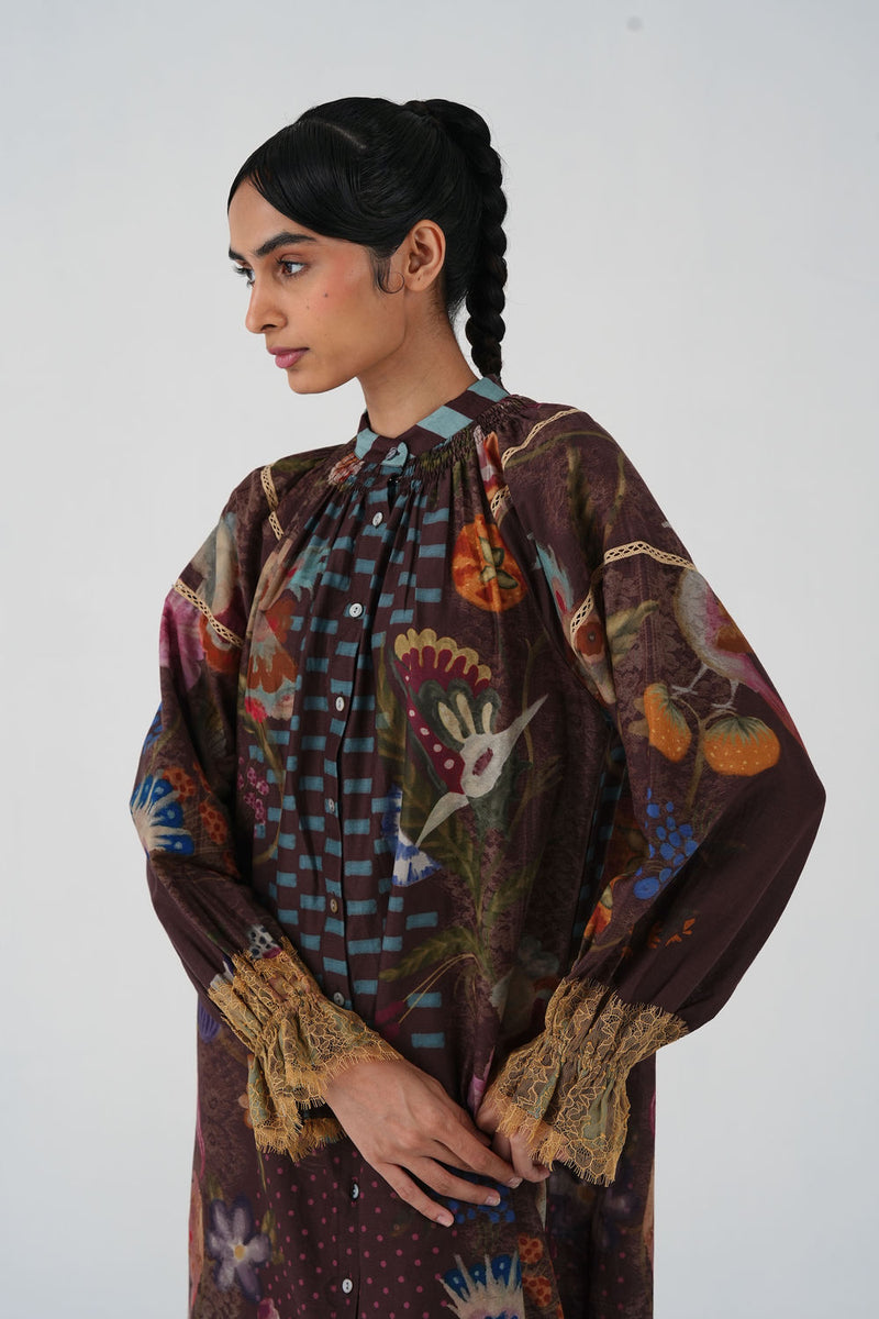 Chloe Dress-Floret cotton silk dress by CORD in multi-color for women Worldwide