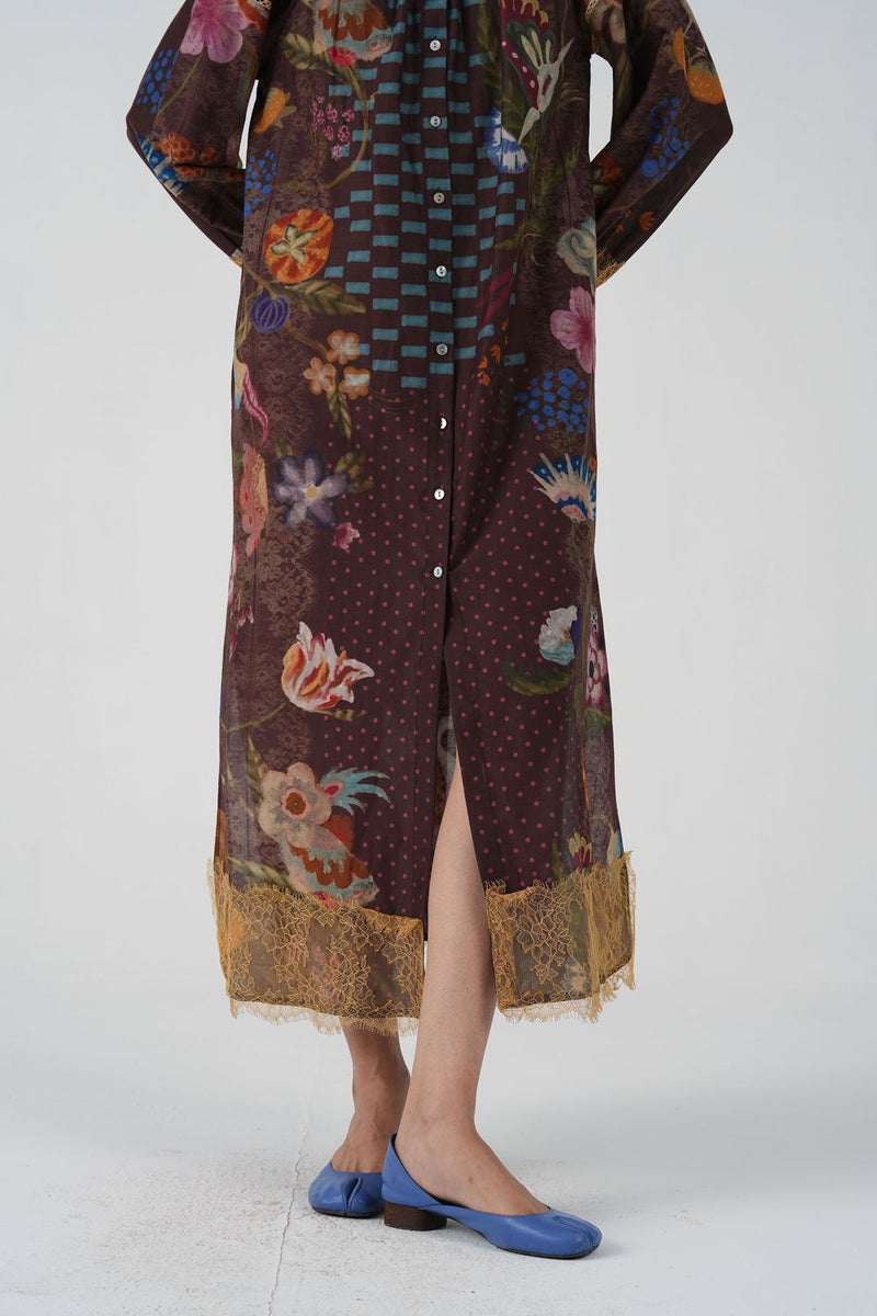 Chloe Dress-Floret cotton silk dress by CORD in multi-color for women Worldwide