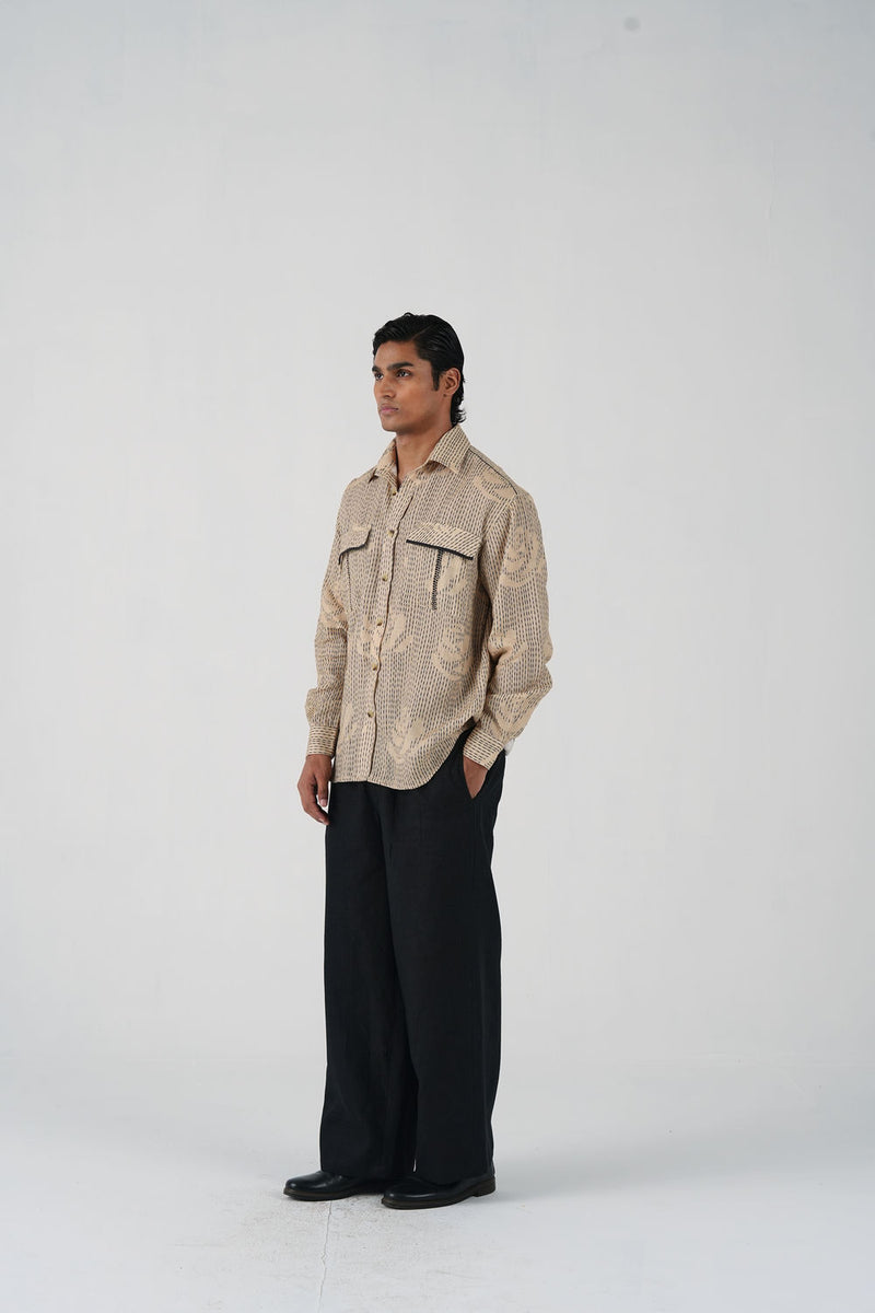 Hop Shirt-Striped Rose linen shirt by CORD MEN in multi-color for men Worldwide