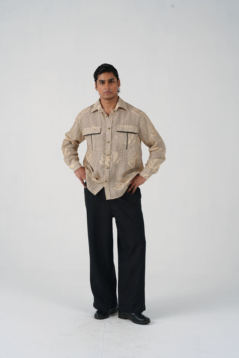 Hop Shirt-Striped Rose linen shirt by CORD MEN in multi-color for men Worldwide