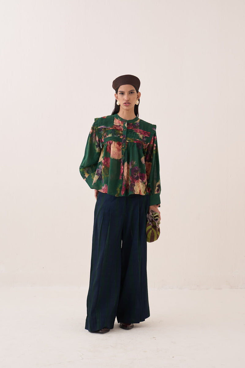 Rosé Mystic Top Set cotton dobby co-ord set by O'Frida in green for women Worldwide