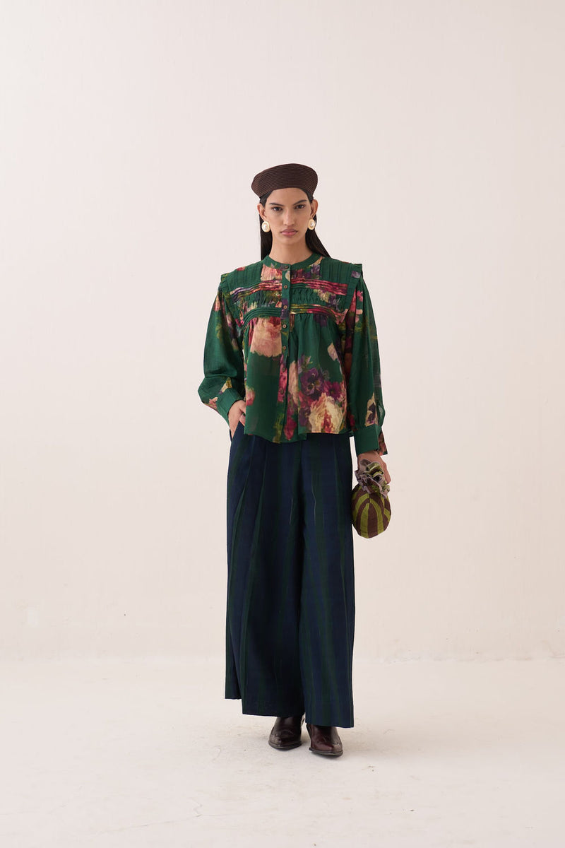 Rosé Mystic Top Set cotton dobby co-ord set by O'Frida in green for women Worldwide