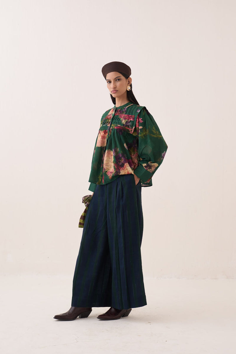 Rosé Mystic Top Set cotton dobby co-ord set by O'Frida in green for women Worldwide