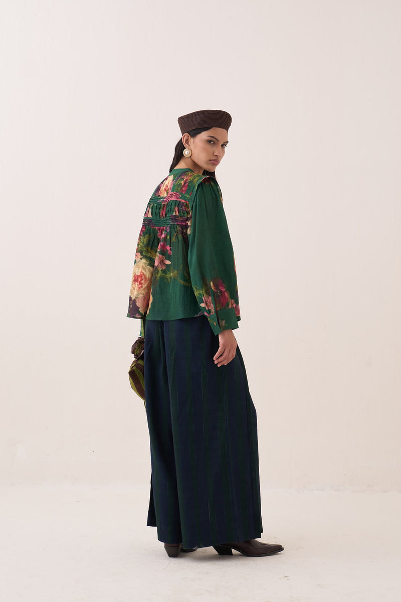 Rosé Mystic Top Set cotton dobby co-ord set by O'Frida in green for women Worldwide