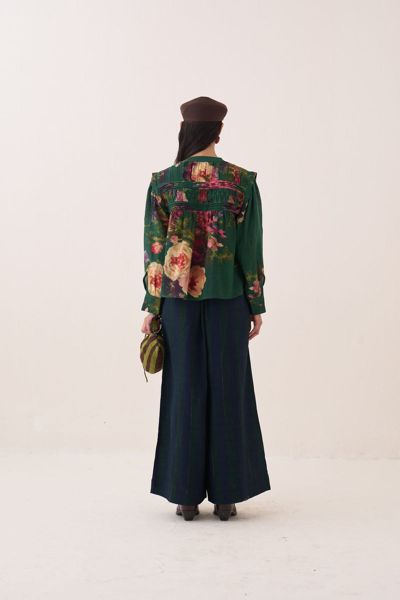 Rosarium Mystic Top cotton dobby top/shirt by O'Frida in green for women Worldwide