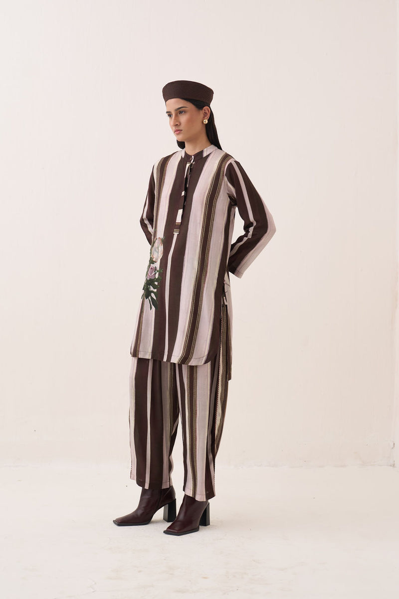 Shyam Barrel Pants bemberg muslin pant/trouser by O'Frida in brown for women Worldwide