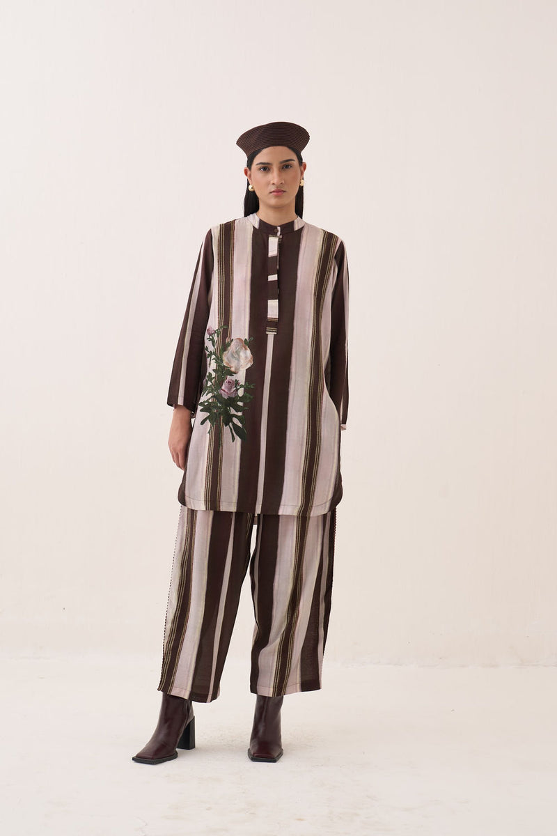 Shyam Barrel Pants bemberg muslin pant/trouser by O'Frida in brown for women Worldwide