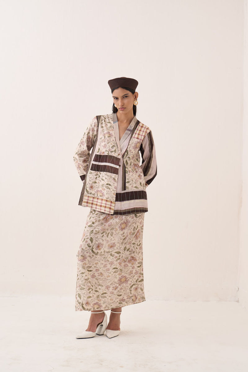 Gulzar Midi Skirt bemberg muslin pant/trouser by O'Frida in ivory for women Worldwide