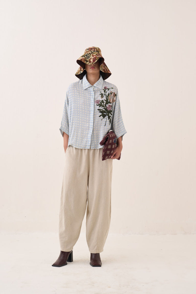 BFN Pants cotton slub pant/trouser by O'Frida in ivory for women Worldwide