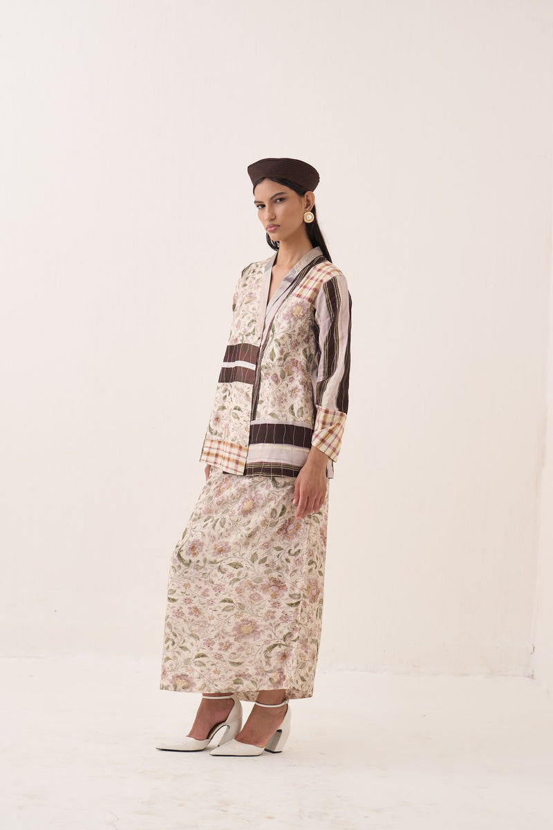 Gulzar Midi Skirt bemberg muslin pant/trouser by O'Frida in ivory for women Worldwide
