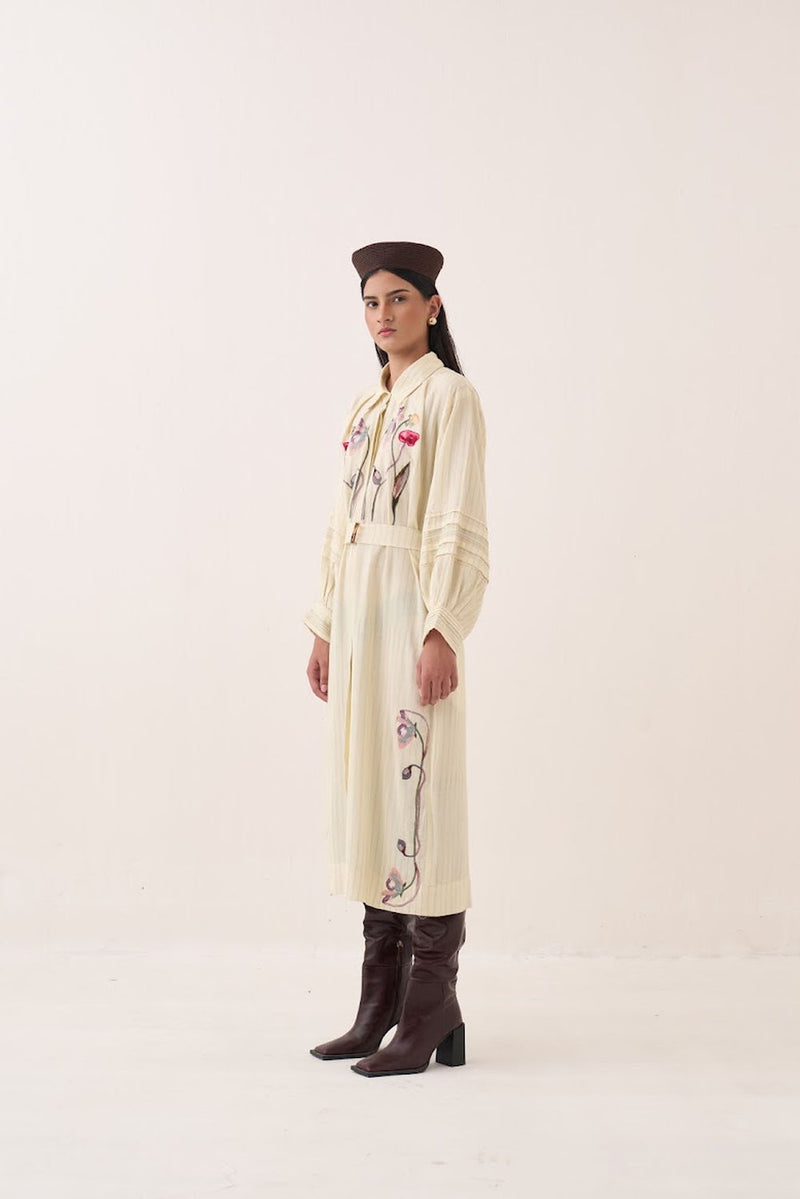 Lehar Belt cotton slub belts by O'Frida in ivory for women Worldwide