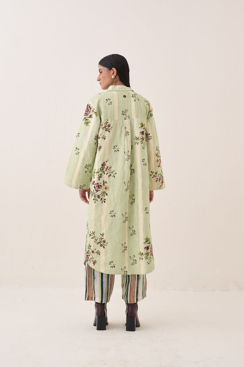 Bagiya Jacket Set cotton slub co-ord set by O'Frida in multi-color for women Worldwide