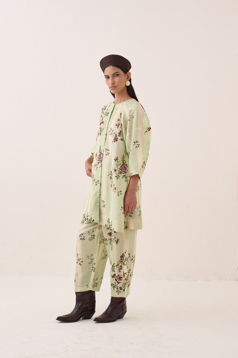 Bagiya BFN Pants cotton slub pant/trouser by O'Frida in green for women Worldwide