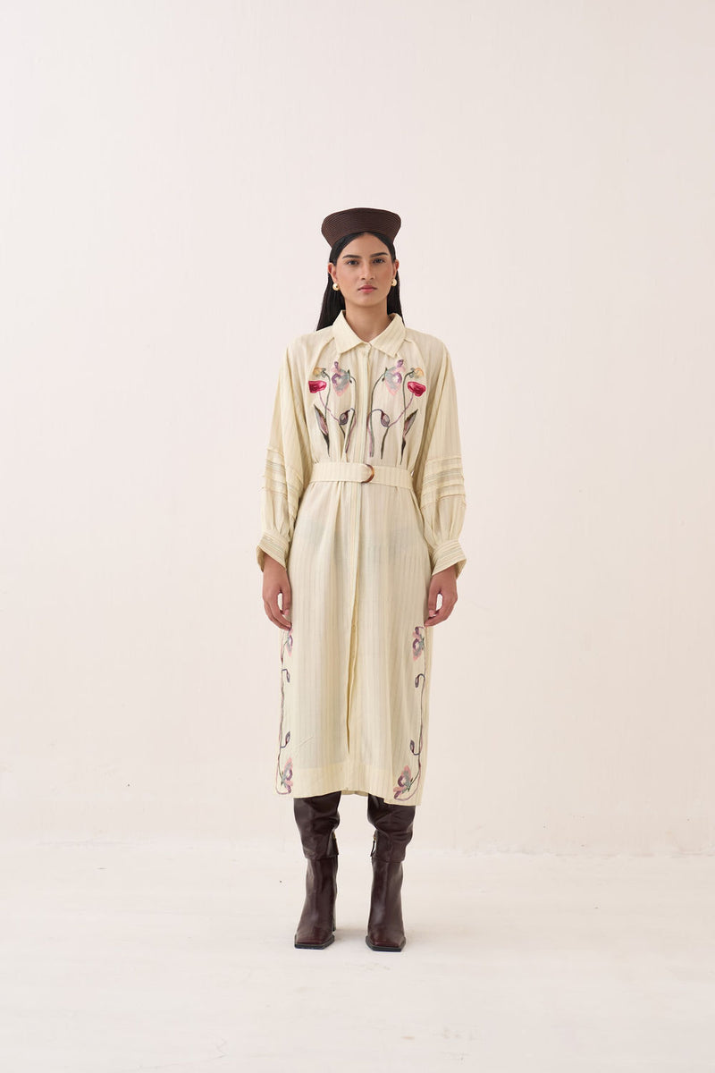 Lehar Belt cotton slub belts by O'Frida in ivory for women Worldwide