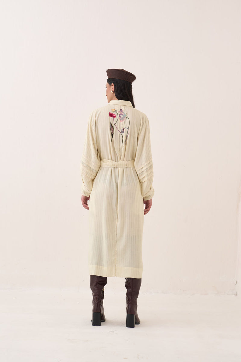Lehar Belt cotton slub belts by O'Frida in ivory for women Worldwide