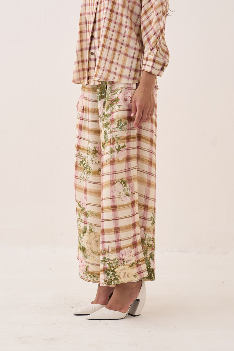 Jaali Bubble Shirt Set cotton slub co-ord set by O'Frida in ivory for women Worldwide