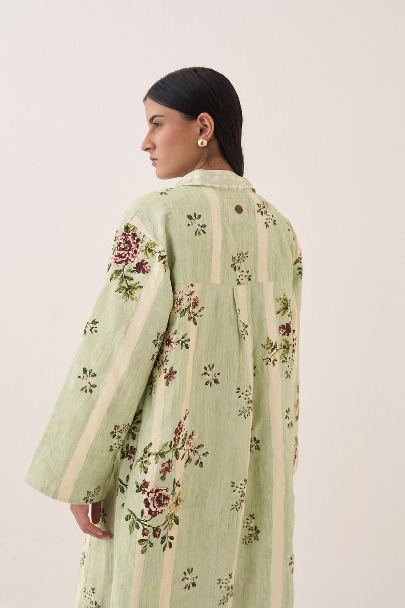 Bagiya Jacket Set cotton slub co-ord set by O'Frida in multi-color for women Worldwide