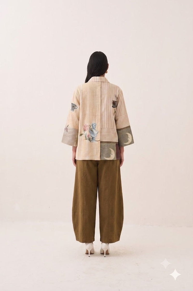 Nakshatra Ivy Shirt Set poplin co-ord set by O'Frida in multi-color for women Worldwide