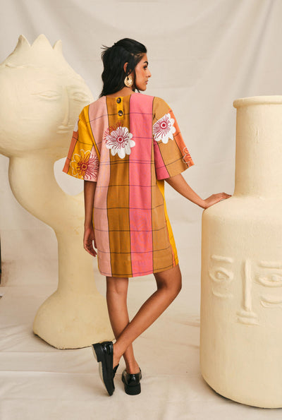 Aipan Handwoven Applique Shift Dress