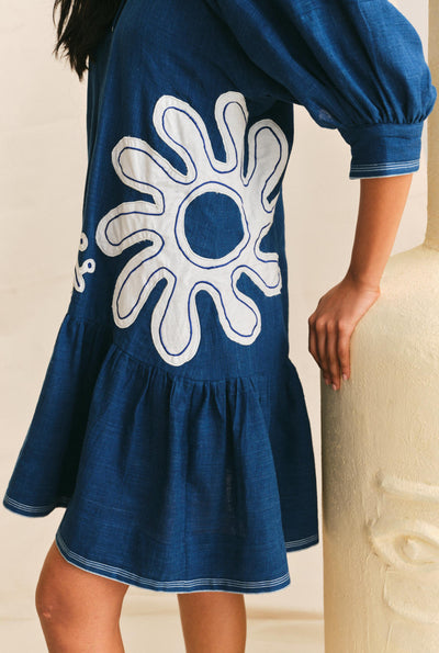 Neelkamal Handwoven Applique
 Mini Dress