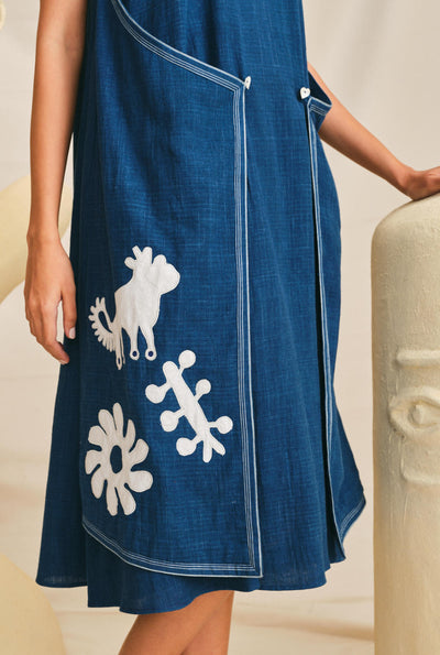 Neelkamal Handwoven Applique Dress