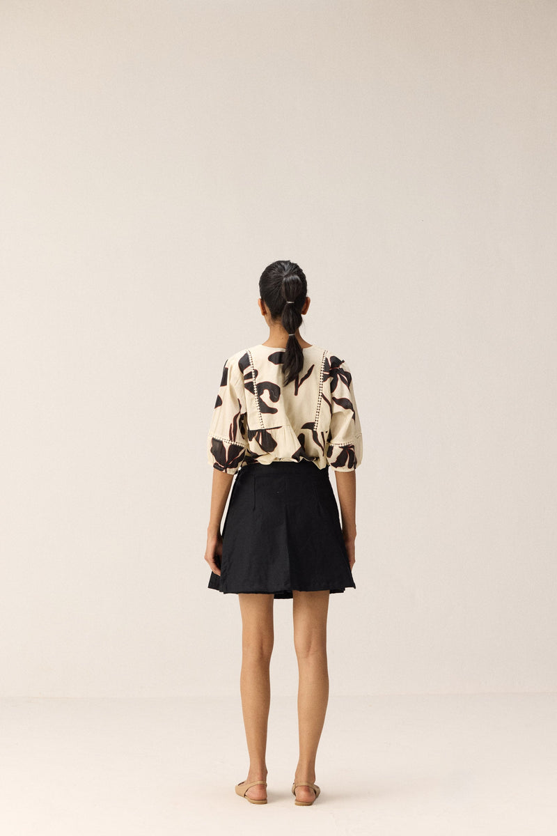 Tulia Top cotton by Khara Kapas in black for women Worldwide