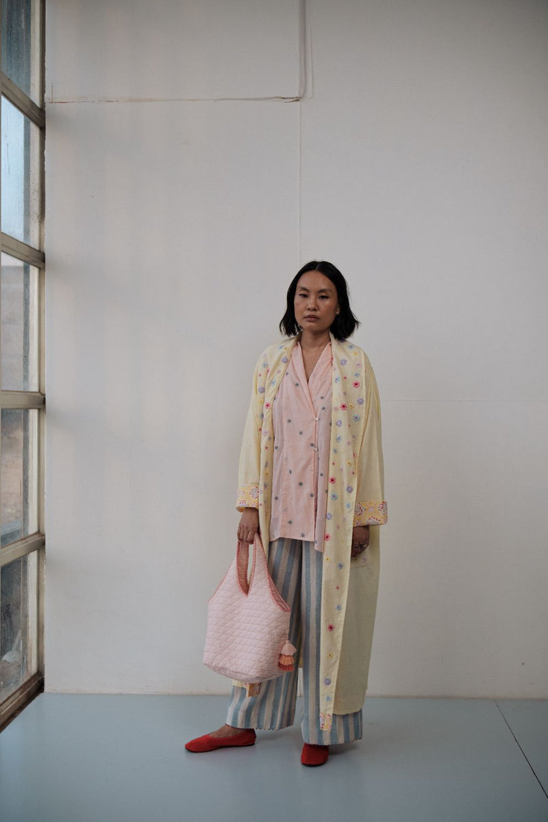 FUL OVERLAY cotton by TOKREE in yellow color for women Worldwide