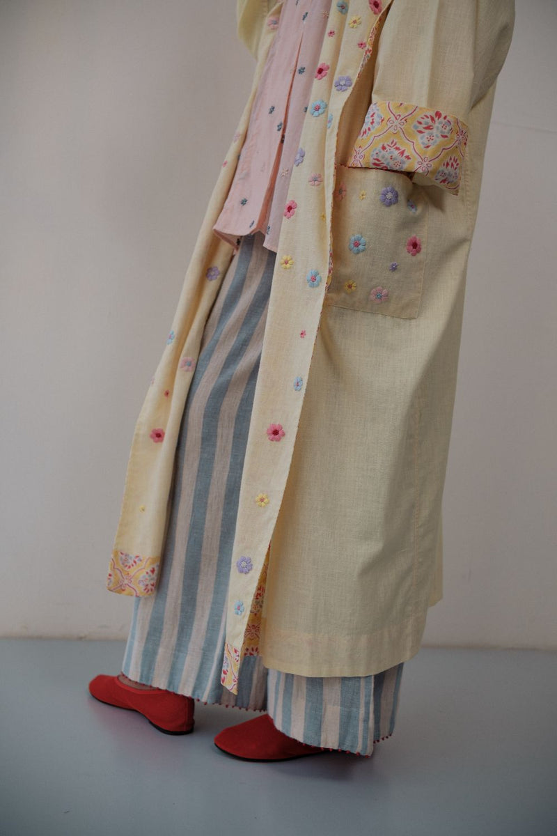 FUL OVERLAY cotton by TOKREE in yellow color for women Worldwide