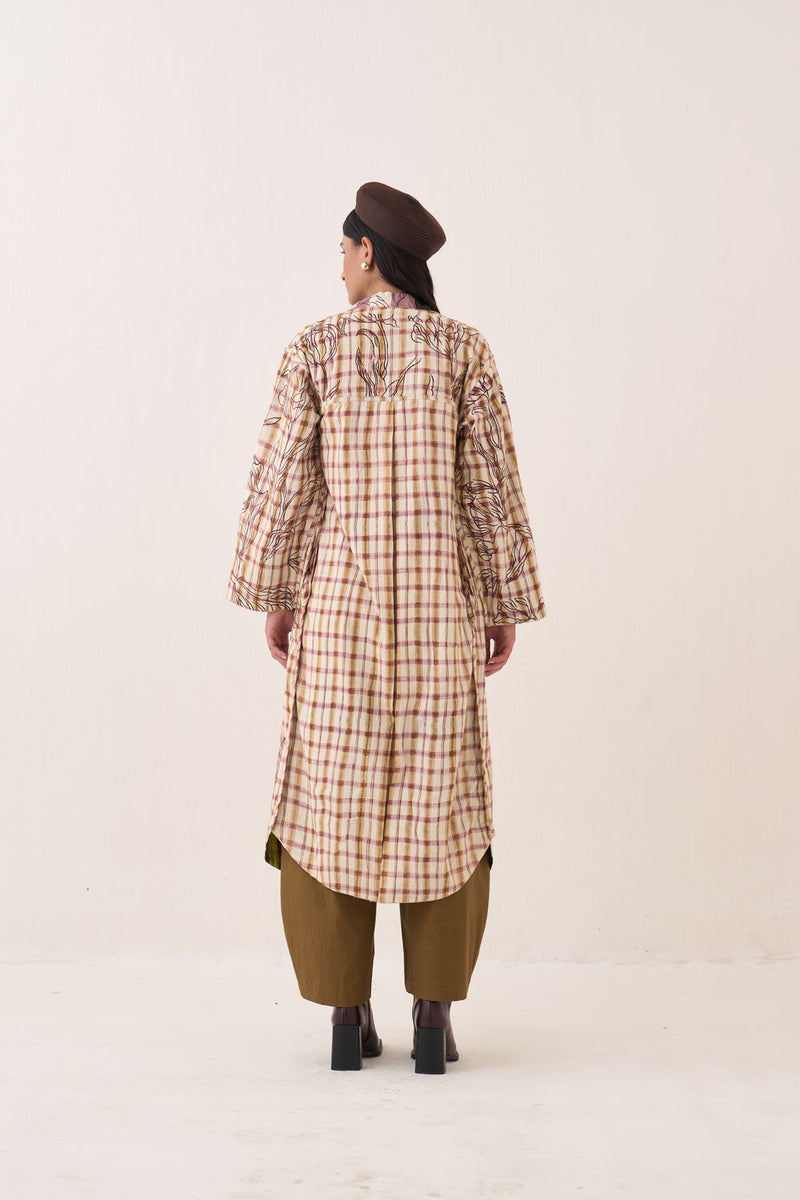 Hari Trench Jacket Set bemberg muslin co-ord set by O'Frida in multi-color for women Worldwide