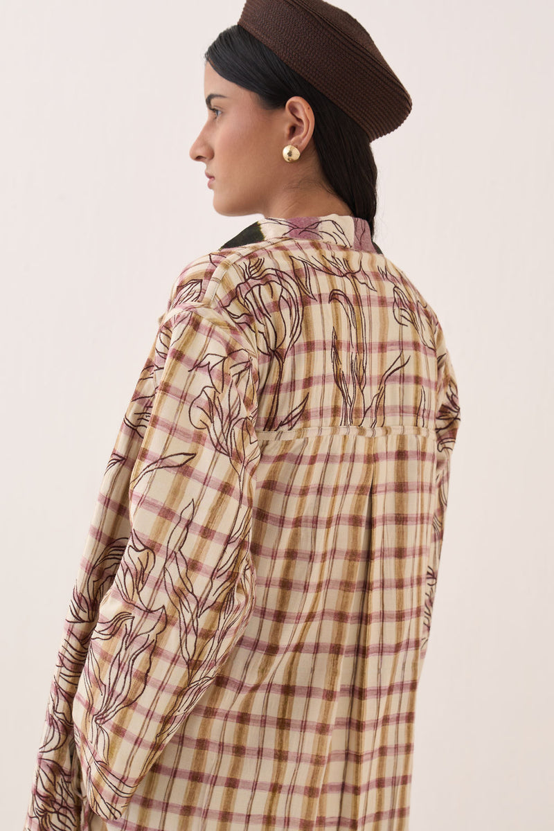 Hari Reversible Trench Jacket bemberg muslin jacket/overlay by O'Frida in multi-color for women Worldwide