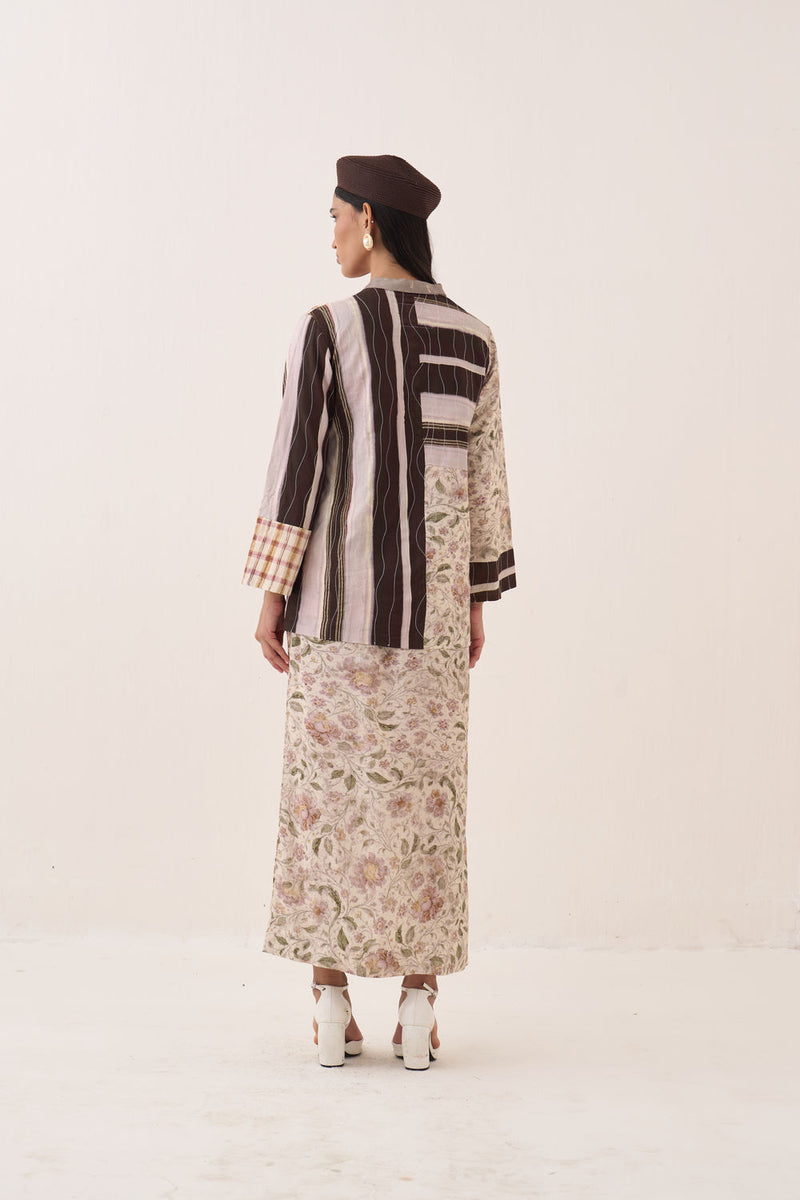 Gulzar Midi Skirt bemberg muslin pant/trouser by O'Frida in ivory for women Worldwide