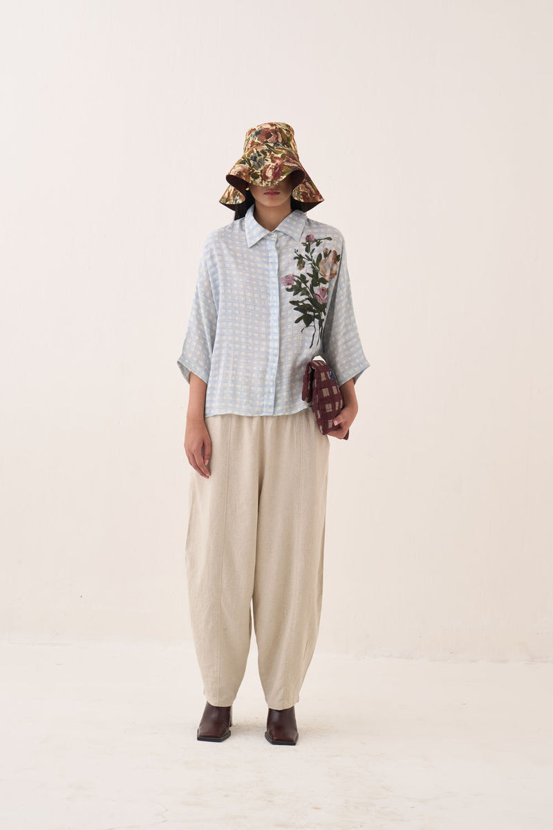BFN Pants cotton slub pant/trouser by O'Frida in ivory for women Worldwide