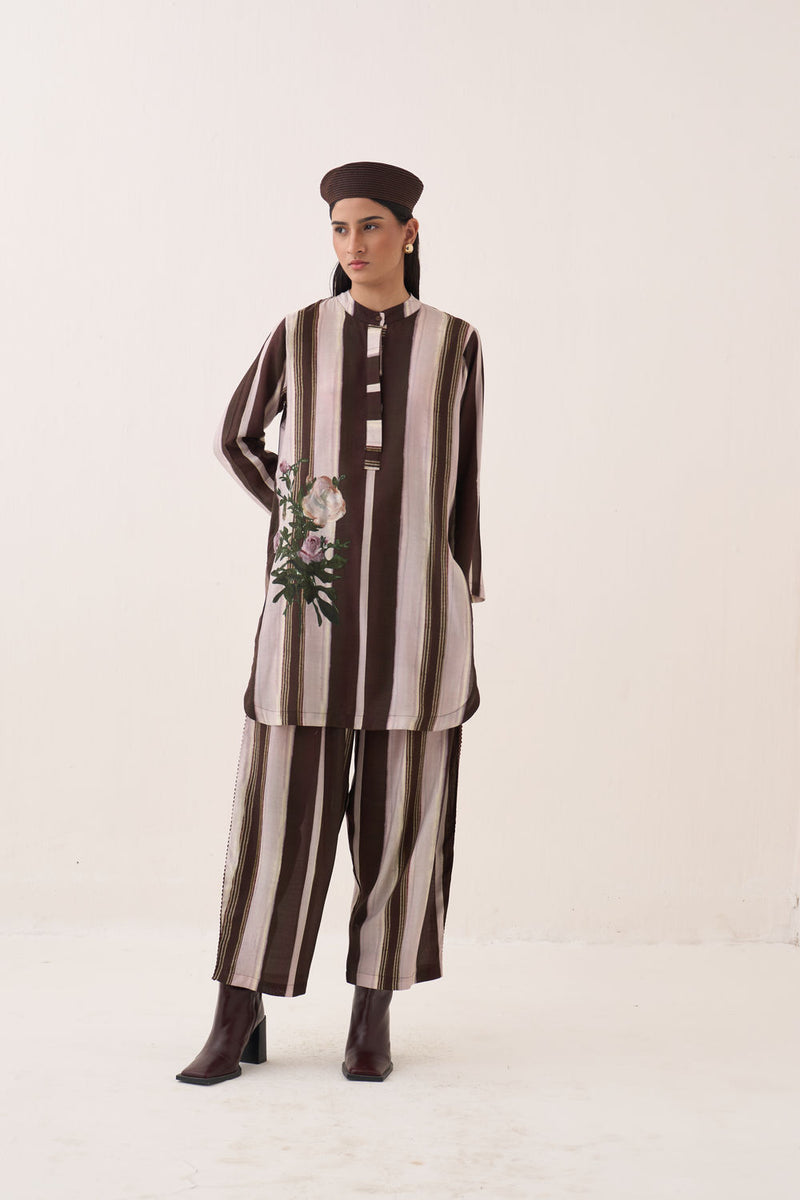Shyam Mantesh KD bemberg muslin kurta/kurta set by O'Frida in brown for women Worldwide