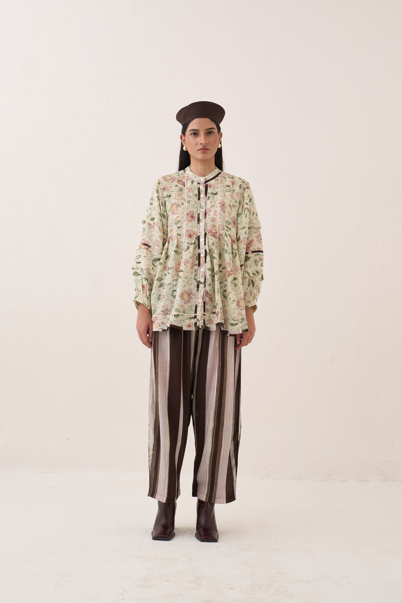 Gulzar Boheme Top bemberg muslin top/shirt by O'Frida in ivory for women Worldwide