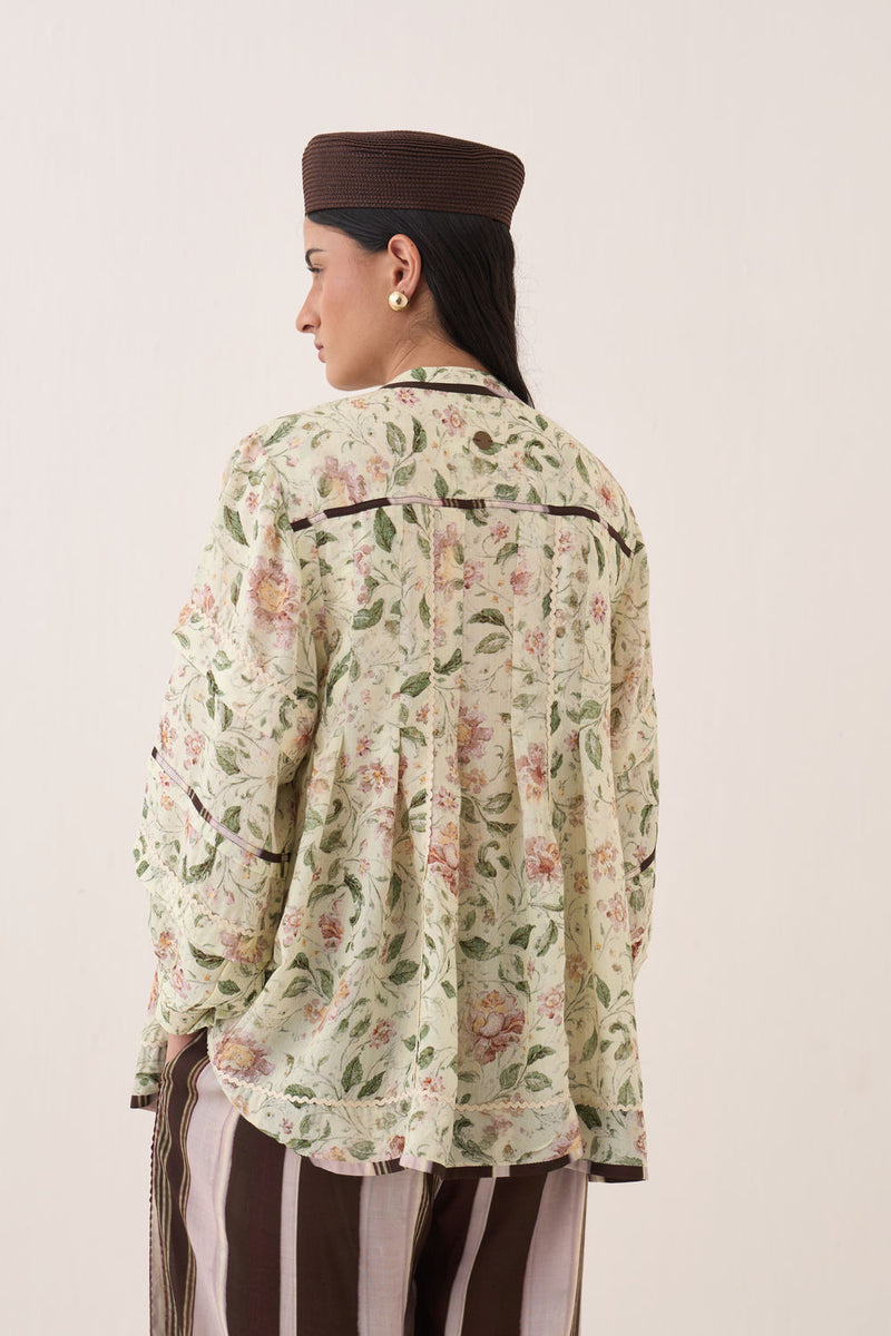 Gulzar Boheme Top bemberg muslin top/shirt by O'Frida in ivory for women Worldwide