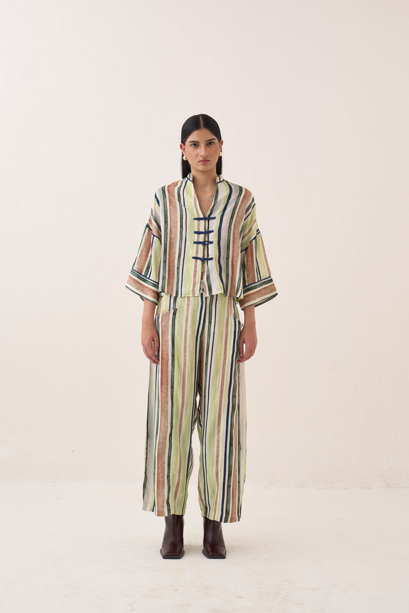Rekha Box Shirt bemberg muslin top/shirt by O'Frida in green for women Worldwide