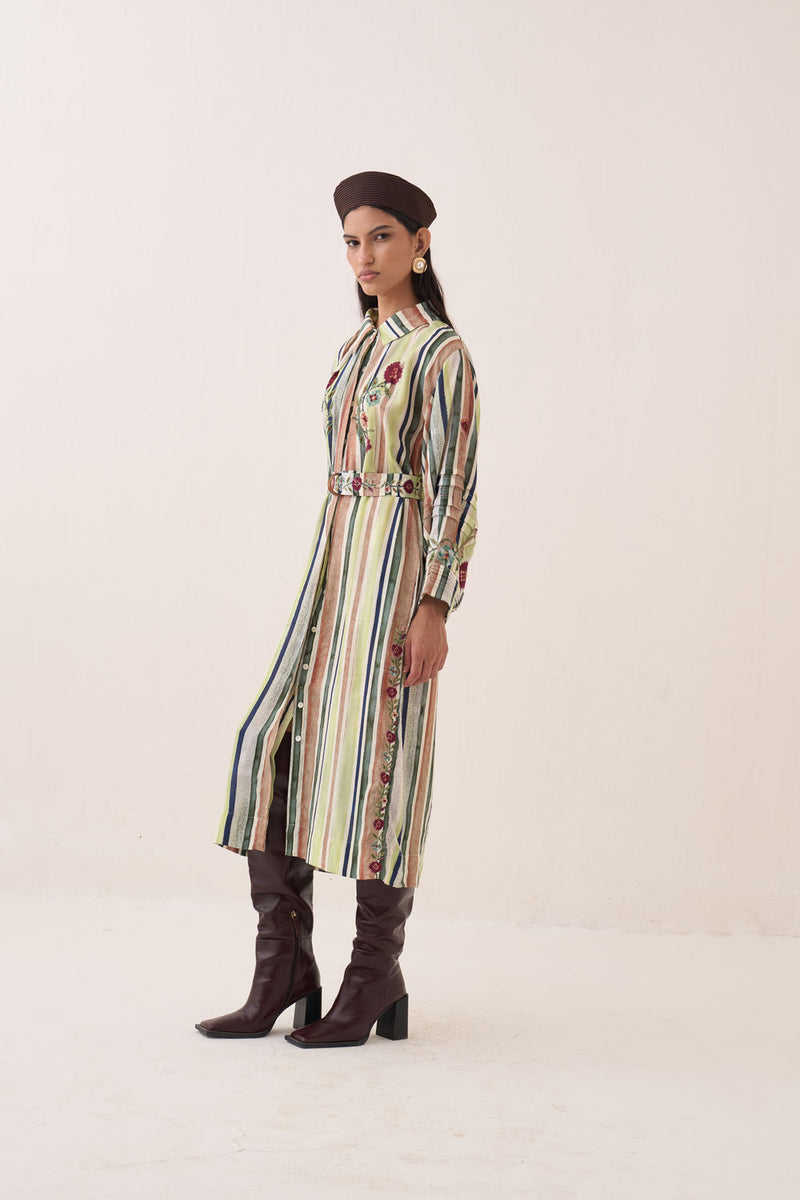 Rekha Bloomist Dress bemberg muslin dress by O'Frida in green for women Worldwide
