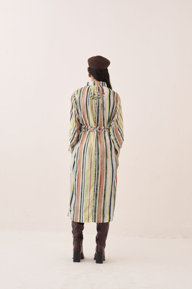 Rekha Bloomist Dress bemberg muslin dress by O'Frida in green for women Worldwide