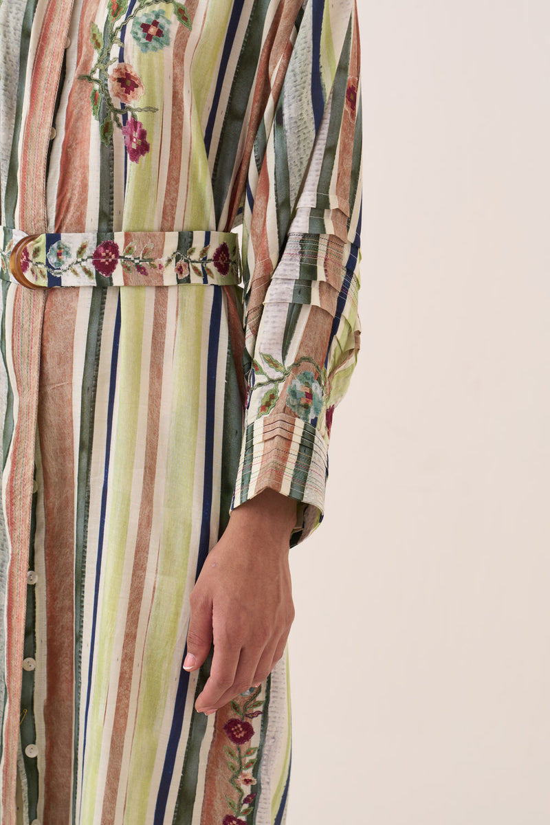 Rekha Bloomist Dress bemberg muslin dress by O'Frida in green for women Worldwide