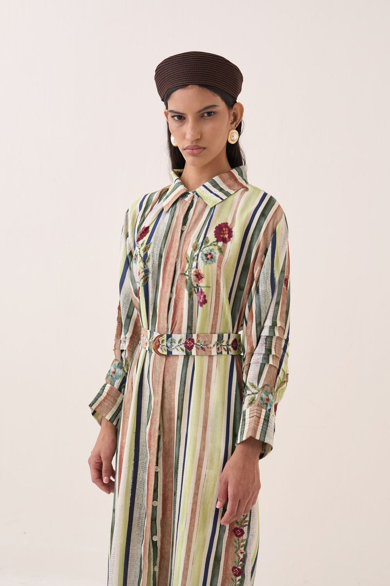Rekha Bloomist Dress bemberg muslin dress by O'Frida in green for women Worldwide