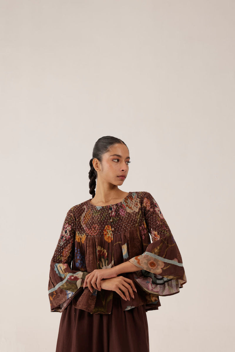 Louie Top-Floret cotton top and shirts by CORD in multi-color for women Worldwide