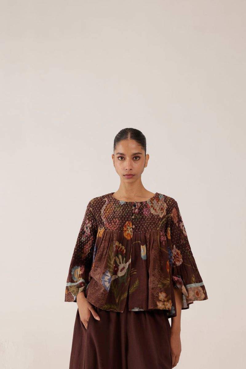 Louie Top-Floret cotton top and shirts by CORD in multi-color for women Worldwide