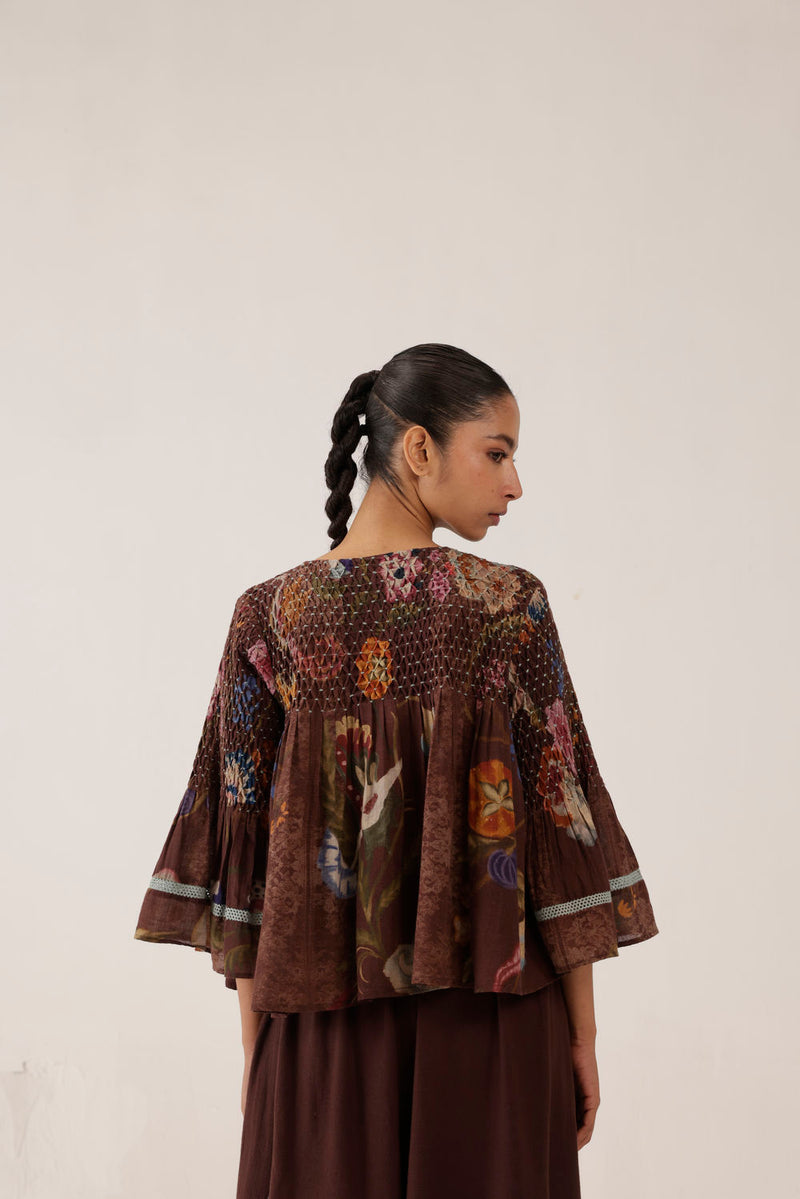 Louie Top-Floret cotton top and shirts by CORD in multi-color for women Worldwide