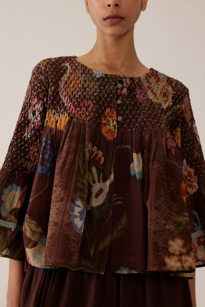 Louie Top-Floret cotton top and shirts by CORD in multi-color for women Worldwide