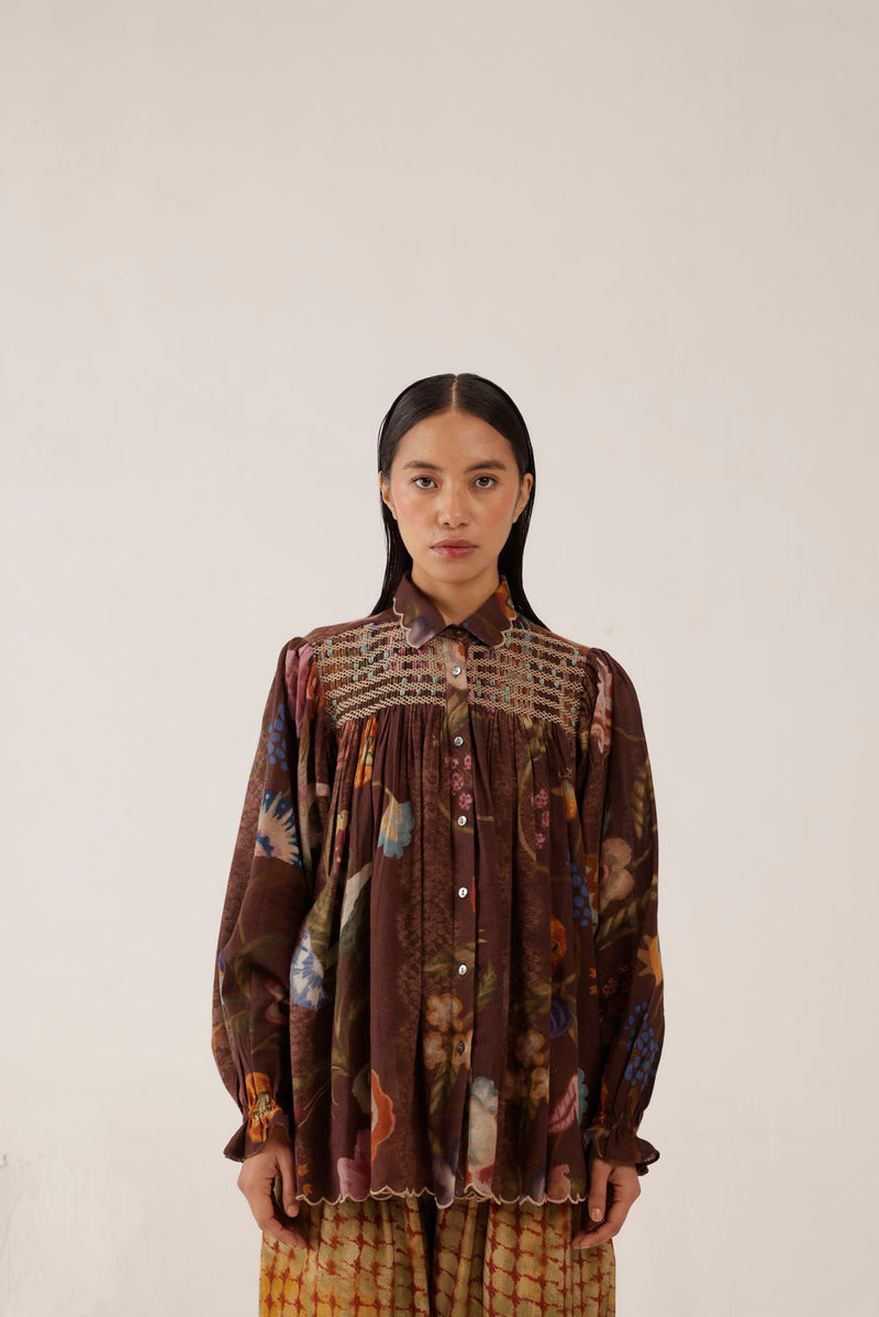 Judy Shirt-Floret cotton top/shirt by CORD in multi-color for women Worldwide